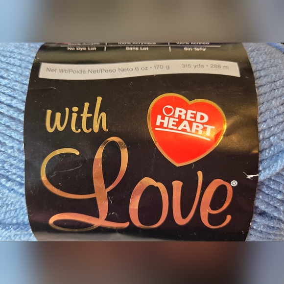 Red Heart Love Yarn- Purple, Bluebell, Violet & Holly Berry Red - Picture 2 of 7